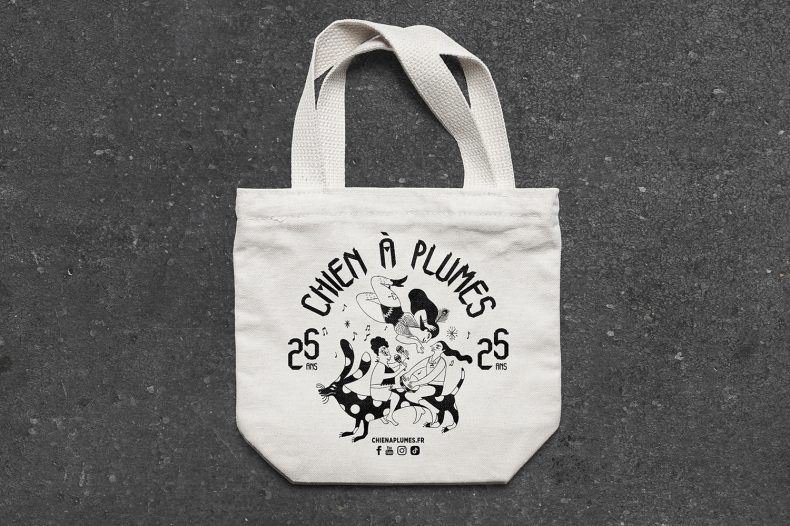 Identité visuelle illustration affiche Chien à Plumes - édition 2023